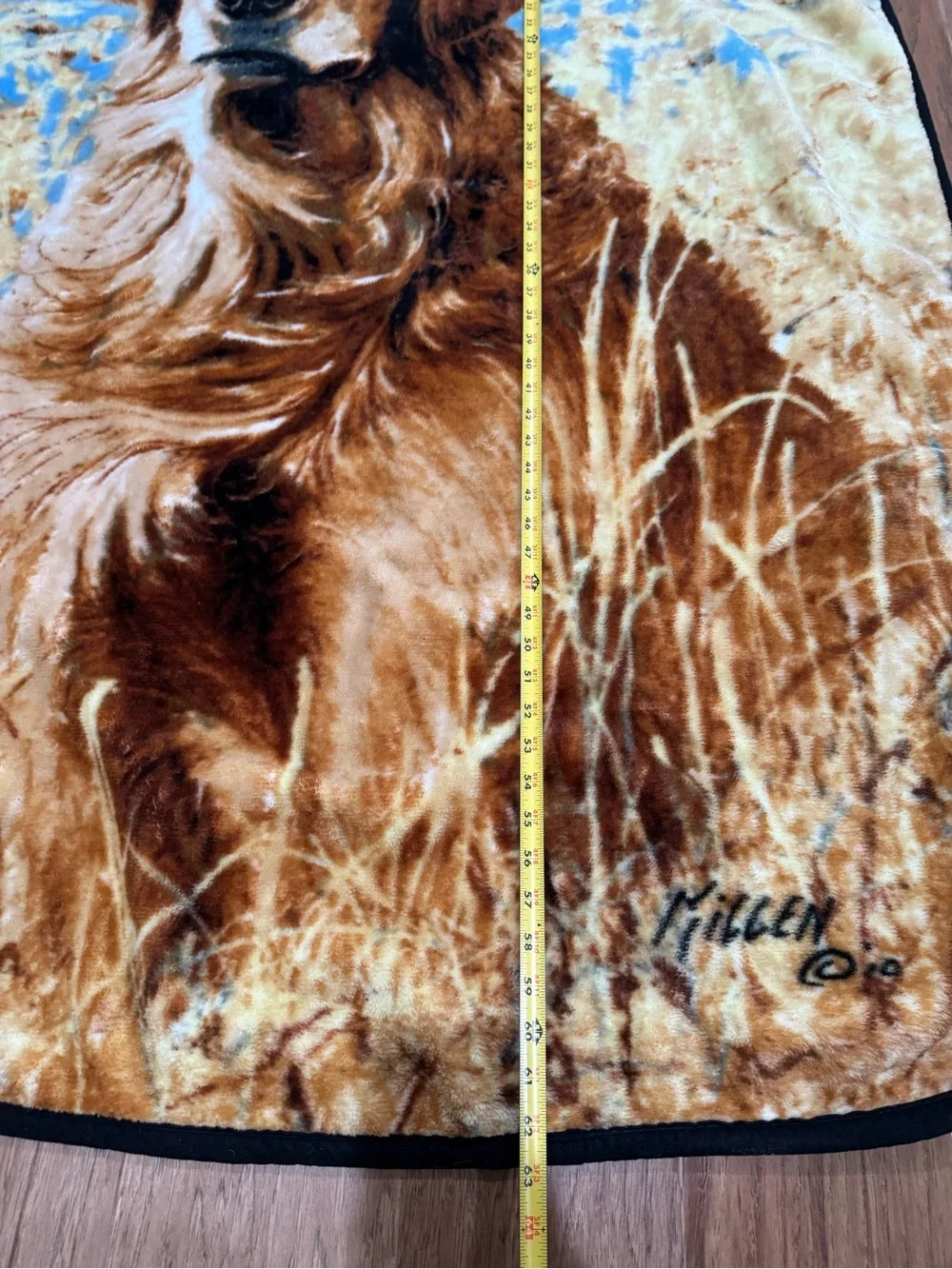 Vintage Jim Killen Golden Retriever Plush Throw Blanket Miss Lucy
